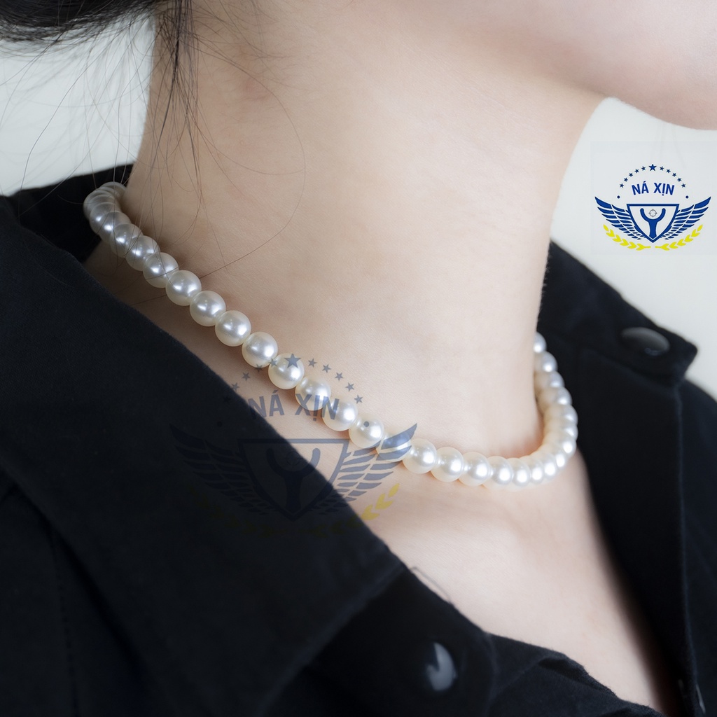 Dây chuyền ngọc trai nhân tạo unisex giành cho nam và nữ siêu đẹp, lộng lẫy, trang trọng