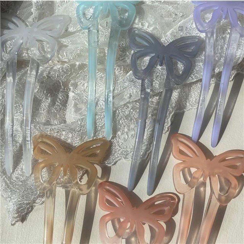 Dây Buộc Tóc Trong Suốt Hình Chữ U Phong Cách Vintage Thanh Lịch Cho Nữ