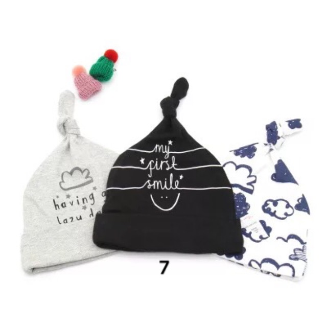 Mũ cotton Momscare mềm mịn cho bé (set 3 mũ)