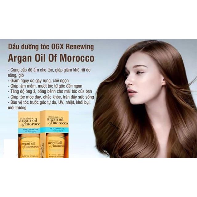 (🇺🇸hàng usa) Serum dưỡng tóc OGX ARGAN OIL of morocco Penetrating oil BN327