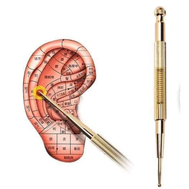 Bút dò huyệt- dò điểm đau- Dùng cho phương pháp nhĩ châm- loa tai- bằng đồng nguyên chất cao cấp dài 13cm