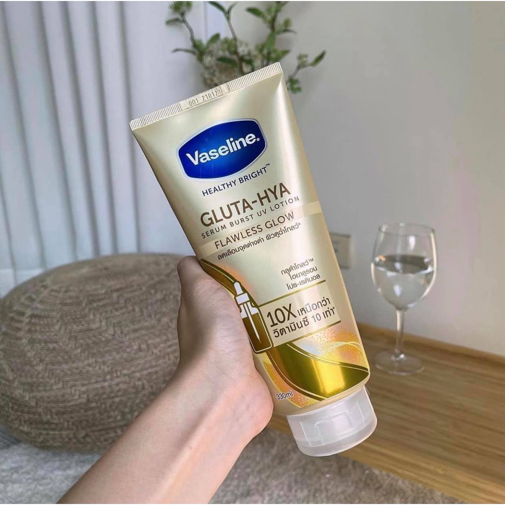 Bộ sữa dưỡng thể Vaseline Healthy Bright Gluta HYA Serum Burst Lotion 10X Thái Lan