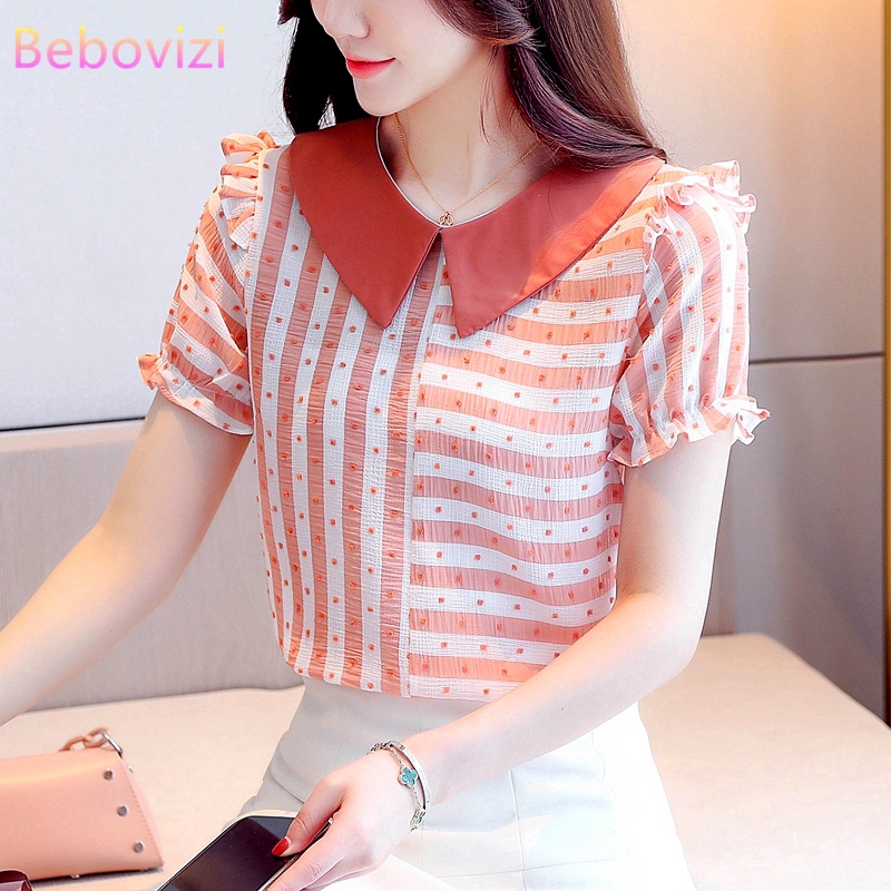 Áo Sơ Mi Chiffon Kẻ Sọc Thời Trang Công Sở Cho Nữ