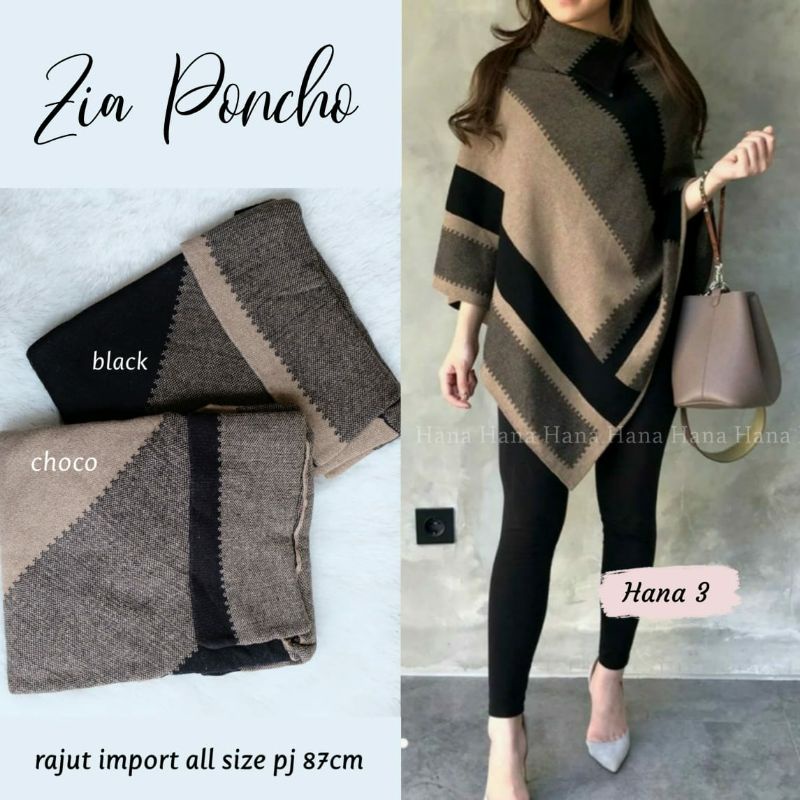 Áo khoác ngoài dệt kim Zia nhập khẩu poncho | BigBuy360 - bigbuy360.vn