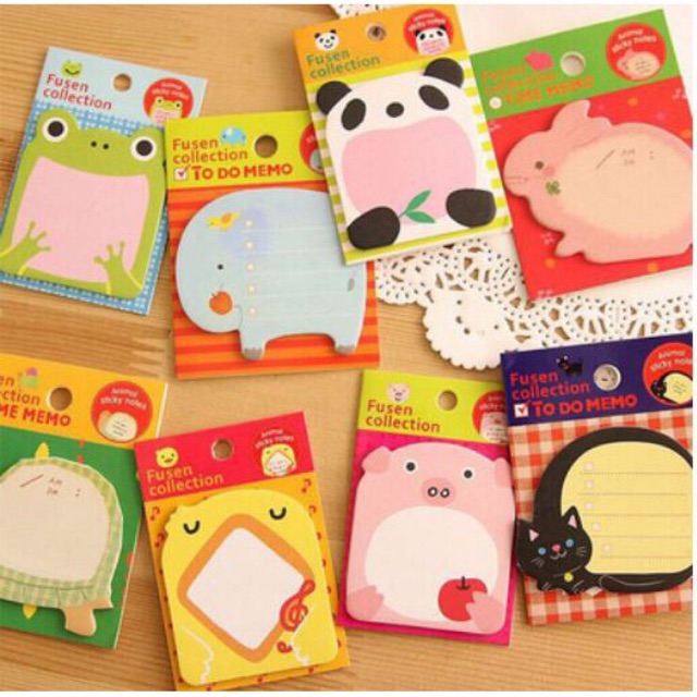 Combo Giấy note và kẹp gỗ, móc khoá