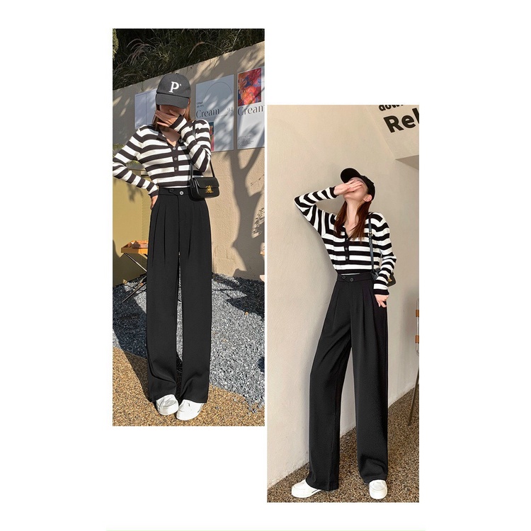 Quần suông khuy lệch _ Hàng Quảng Châu