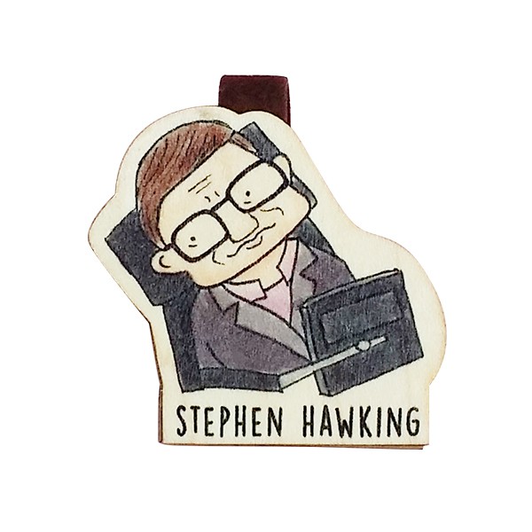Bookmark gỗ nam châm Stephen Hawking