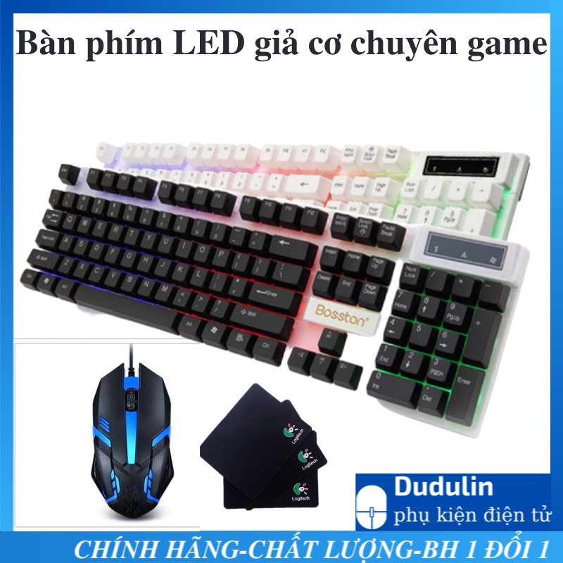 Bàn phím giả cơ chống nước chuyên game Bosston 808 LED 7 màu