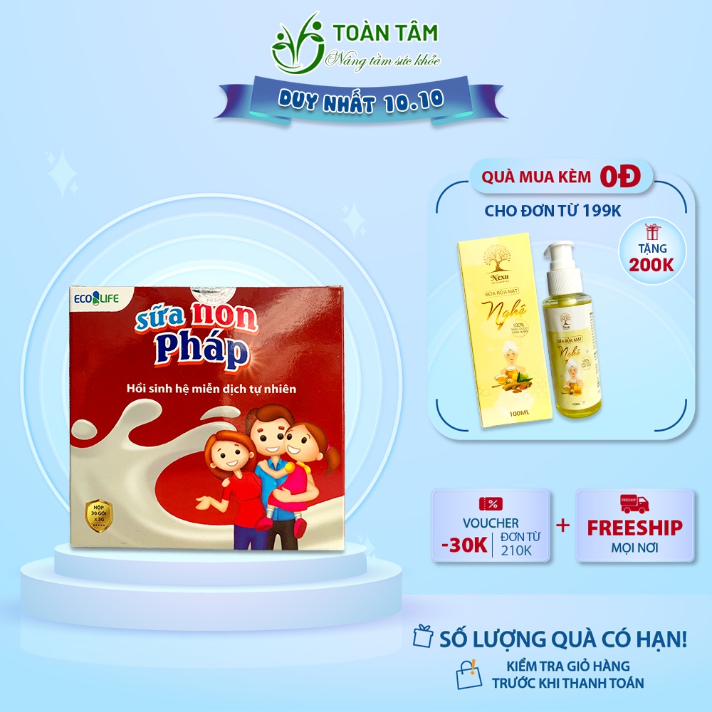 Sữa Non Pháp Ecolife cho bé, sữa Non Pháp tăng cường hệ miễn dịch cho trẻ VIGOR Toàn Tâm