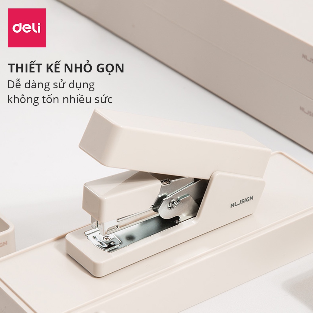 Dập ghim trợ lực mini Deli - Đen/Trắng/Xám - 1 chiếc - NS081