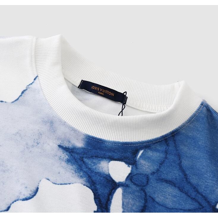 Áo thun tay ngắn LV chất liệu cotton in họa tiết thời trang cho nam và nữ