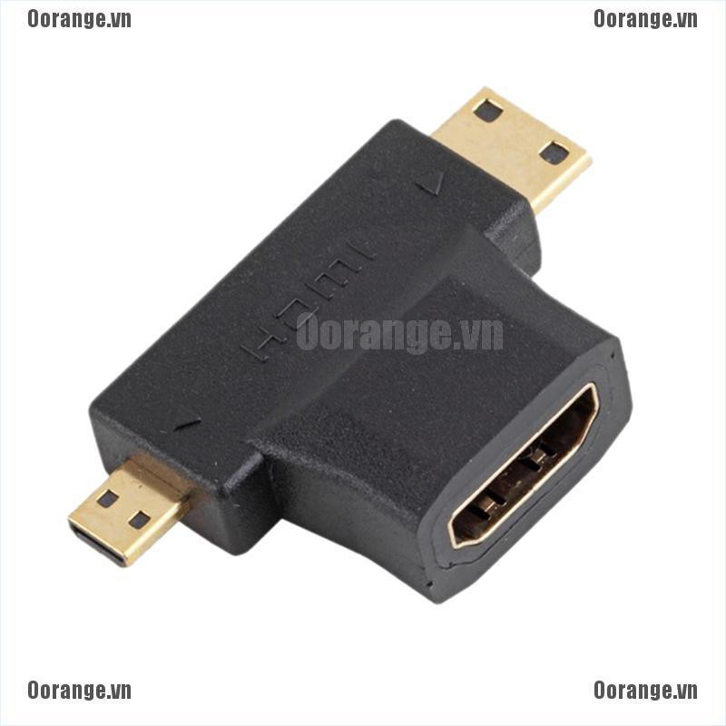 Phụ kiện nối chuyển đổi đầu cắm Mini HDMI/Micro-USB sang khe cắm HDMI 3 trong 1