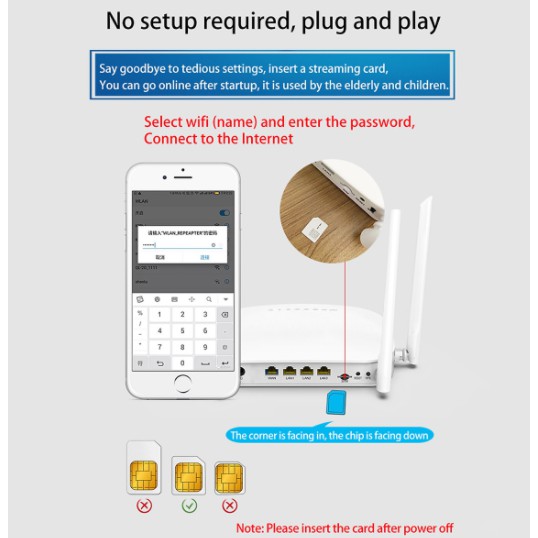 Thiết bị modem X11 4G LTE Smart WiFi Router 300Mbps High Speed Wireless Router 4 râu hỗ trợ sim 4G | BigBuy360 - bigbuy360.vn
