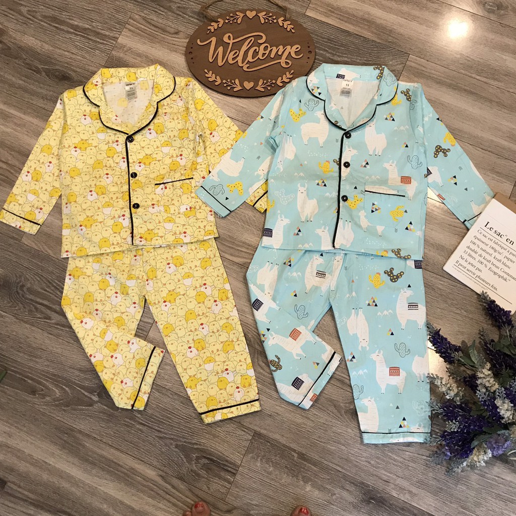 Bộ pijama thô kate cực đáng yêu, kute cho bé trai, bé gái - BNDT1