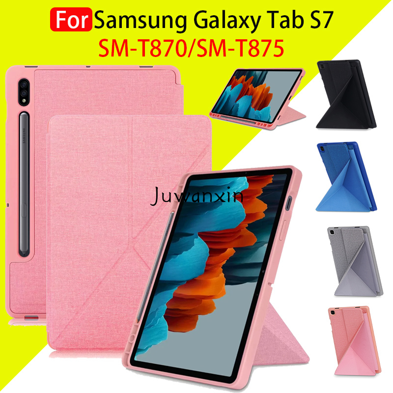 Bao Da Máy Tính Bảng Pc Tự Động Tắt / Mở Màn Hình Thông Minh Kèm Giá Đỡ Chống Rơi Cho Samsung Tab S7 Sm-T870 / Sm-T875 11 Inch Ốp