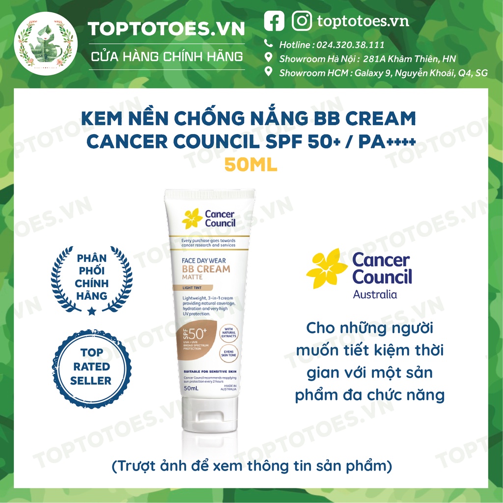 Kem nền chống nắng BB Cream Cancer Council SPF 50+/ PA ++++