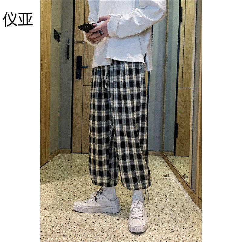 [HÀNG QUẢNG CHÂU] Quần Kẻ Caro Nam Nữ Mặc 2 Kiểu Ống Suông Và Jogger Bo Gấu Thể Thao phong cách Hàn Quốc | BigBuy360 - bigbuy360.vn