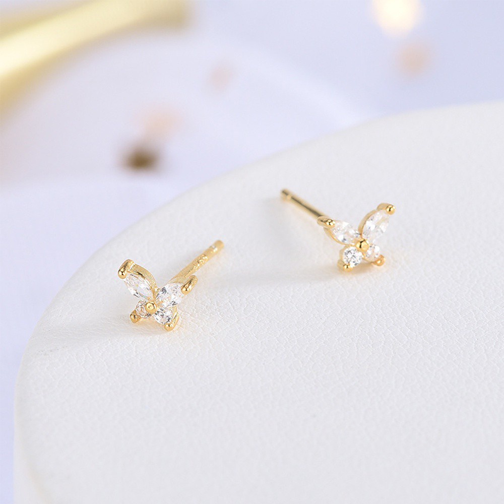 Khuyên Tai Hình Bướm Đính Đá Zircon Tinh Tế Thời Trang Cho Nữ