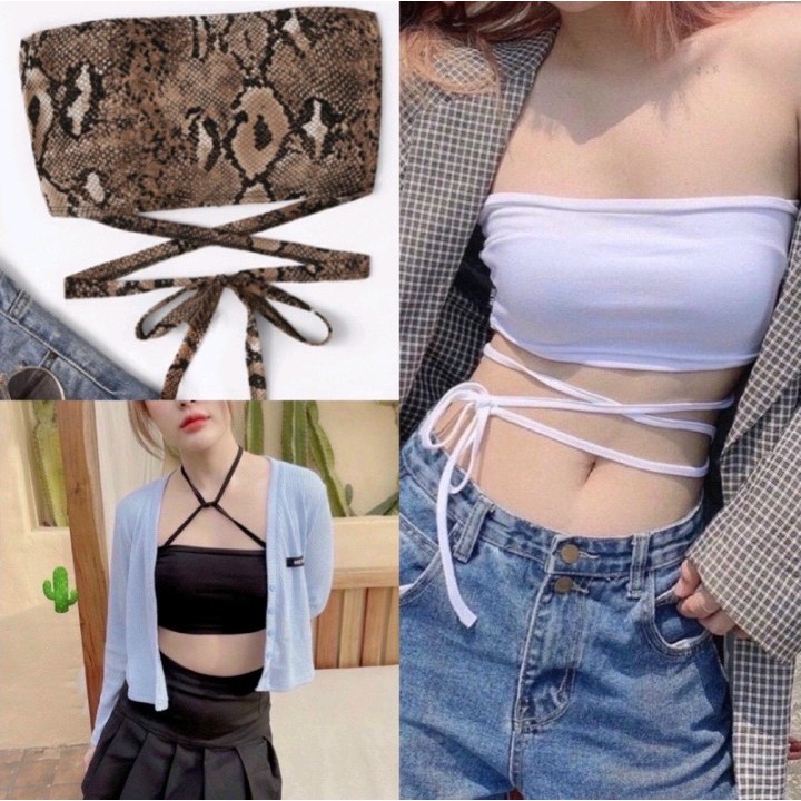 Áo ống dây quấn eo chất thun Borip hàng y hình kèm ảnh thật chính chủ ( free sire từ 40-53kg)