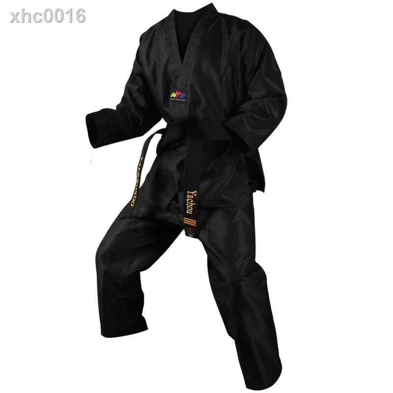 Bộ Đồ Tập Võ Taekwondo Màu Đen Thoáng Khí Cho Người Lớn Và Trẻ Em