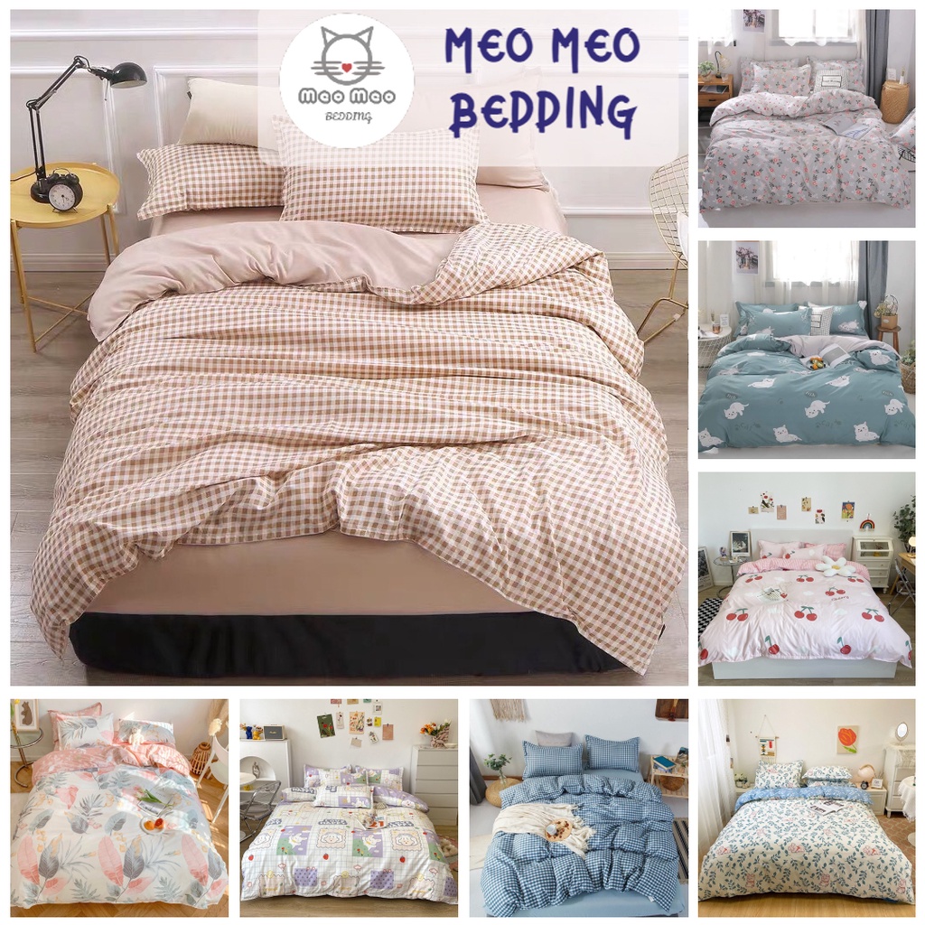 Bộ chăn ga gối Cotton Poly Hàn Quốc (Không kèm ruột) - Sét 4 món