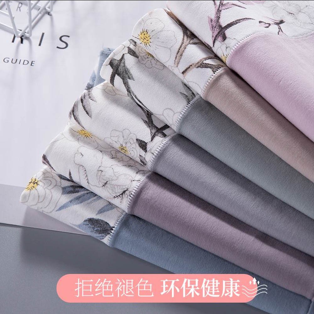 Combo 5 Quần Lót Nữ Cotton Cạp Cao-Quần Lót Gen Bụng Kháng Khuẩn Hoa Lá Nhiều Màu Siêu Yêu S76