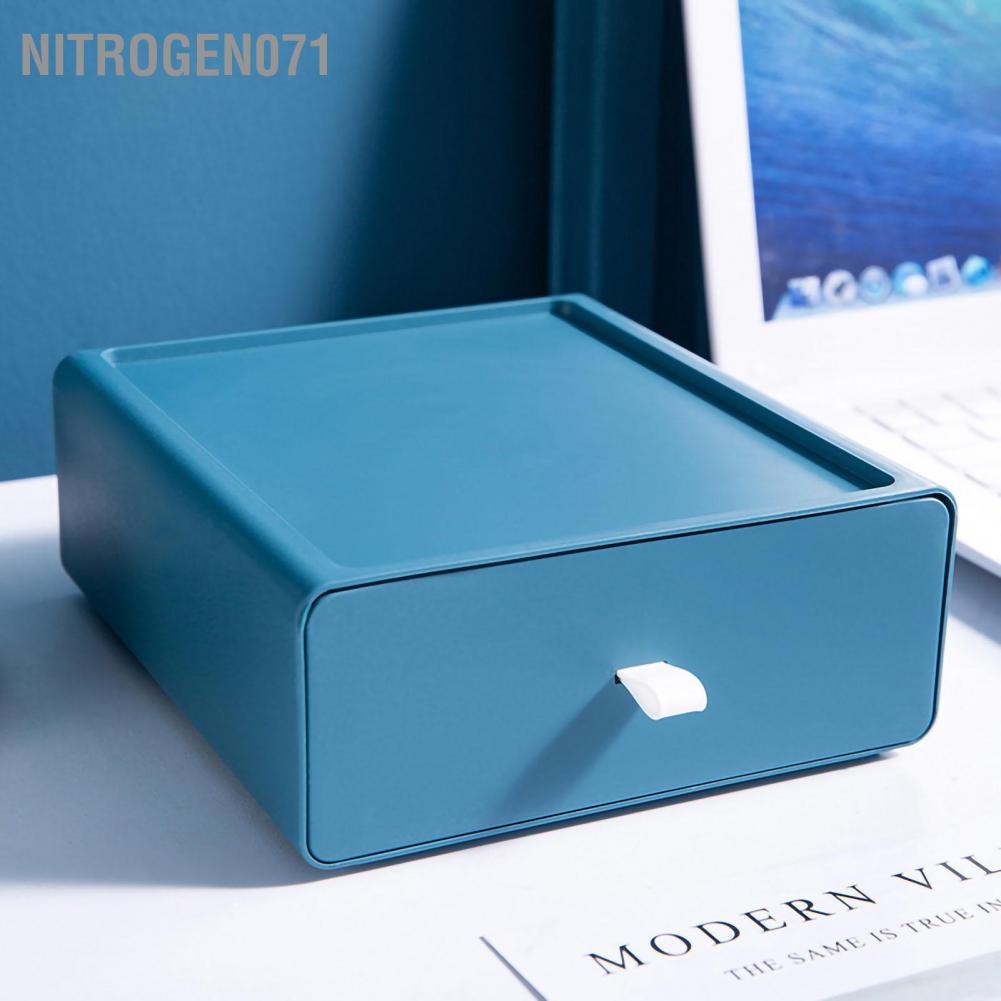 Nitrogen071 Hộp lưu trữ trên máy tính để bàn Thiết kế ngăn kéo Chịu tải mạnh có thể xếp chồng lên nhau cho văn phòng phẩm