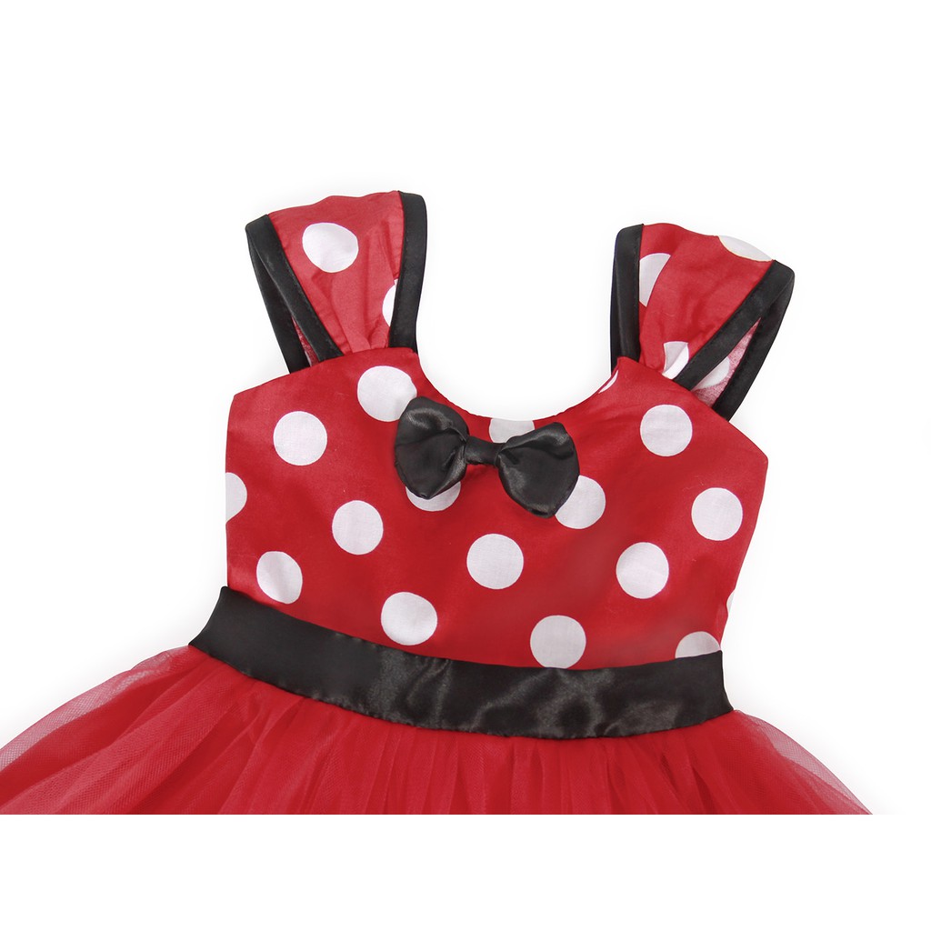 Váy công chúa Minnie màu đỏ hóa trang tiệc sinh nhật cho bé