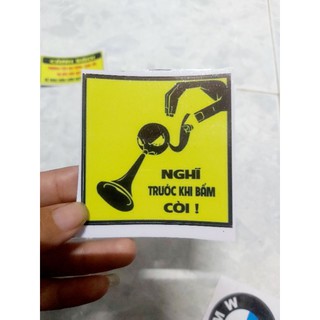 Combo 2 Tem Decal Cảnh Báo Dán Xe Giá Rẻ