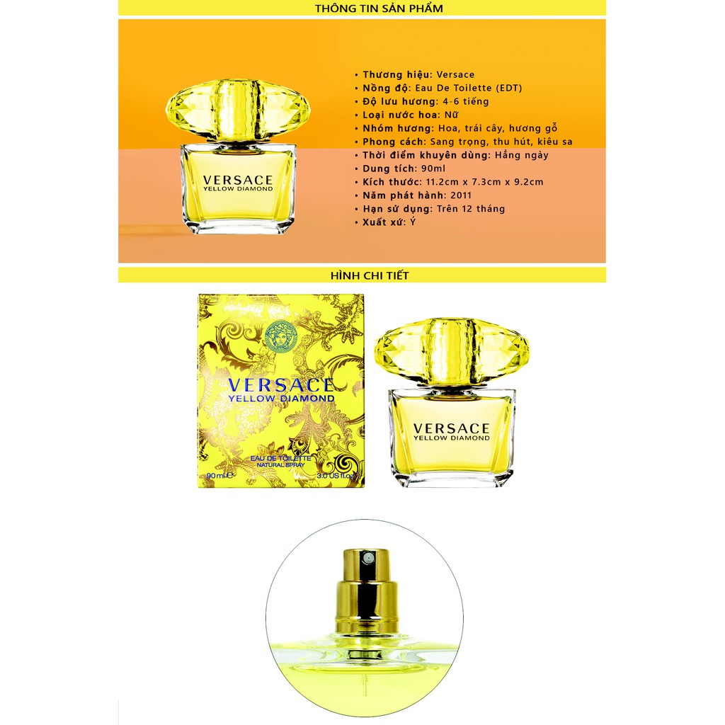 [FreeShip] Nước hoa versace yellow Diamond 90ml fullbox