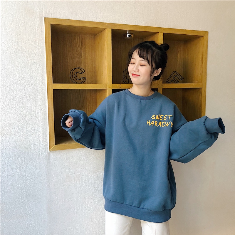 Áo Sweater Cổ Tròn Màu Trơn Thời Trang Mùa Đông Cho Nữ | BigBuy360 - bigbuy360.vn