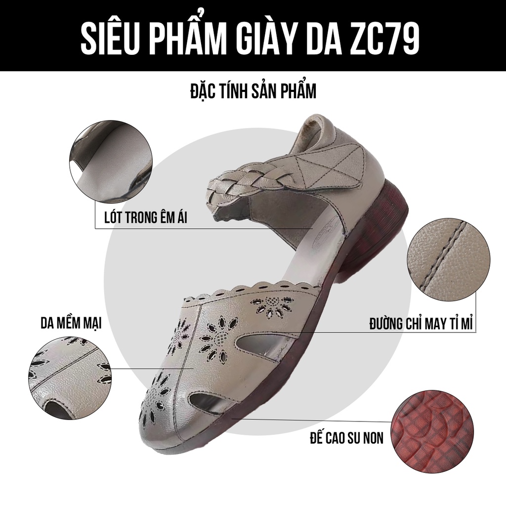 Giày sandal nữ đế bằng TIMAN ZC79 êm chân nhẹ nhàng phong cách bảo hành 1 năm