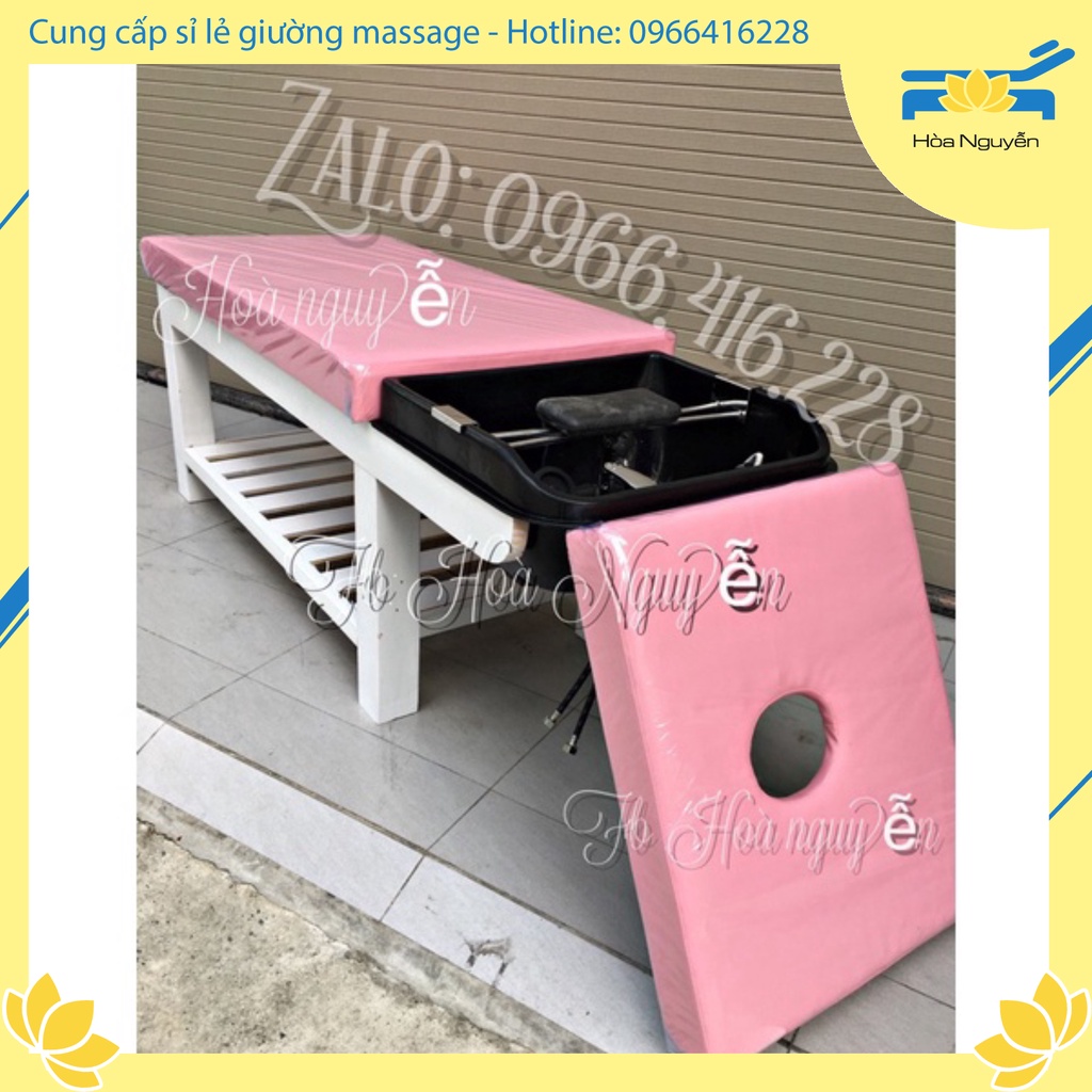 Giường gội đầu 2in1 thiết kế sang trọng, chất gỗ thông