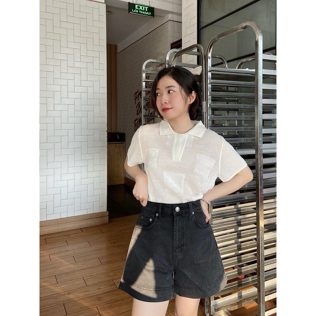 Quần shorts jeans dập lai PULL JEAN SHORTS
