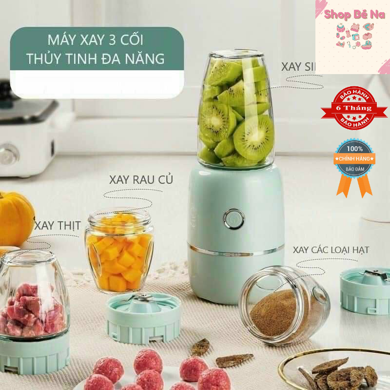 Máy xay cao cấp nội địa Trung 3 cối 6 lưỡi hot hit- Máy xay chế biến thức ăn dặm cho bé