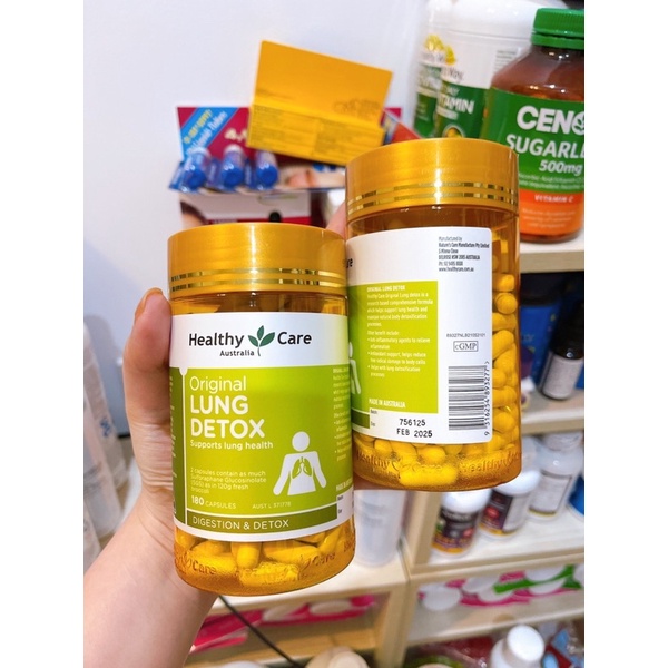 VIÊN UỐNG THẢI ĐỘC PHỔI THANH LỌC ĐƯỜNG HÔ HẤP HEALTHY CARE ORIGINAL LUNG DETOX 180 VIÊN