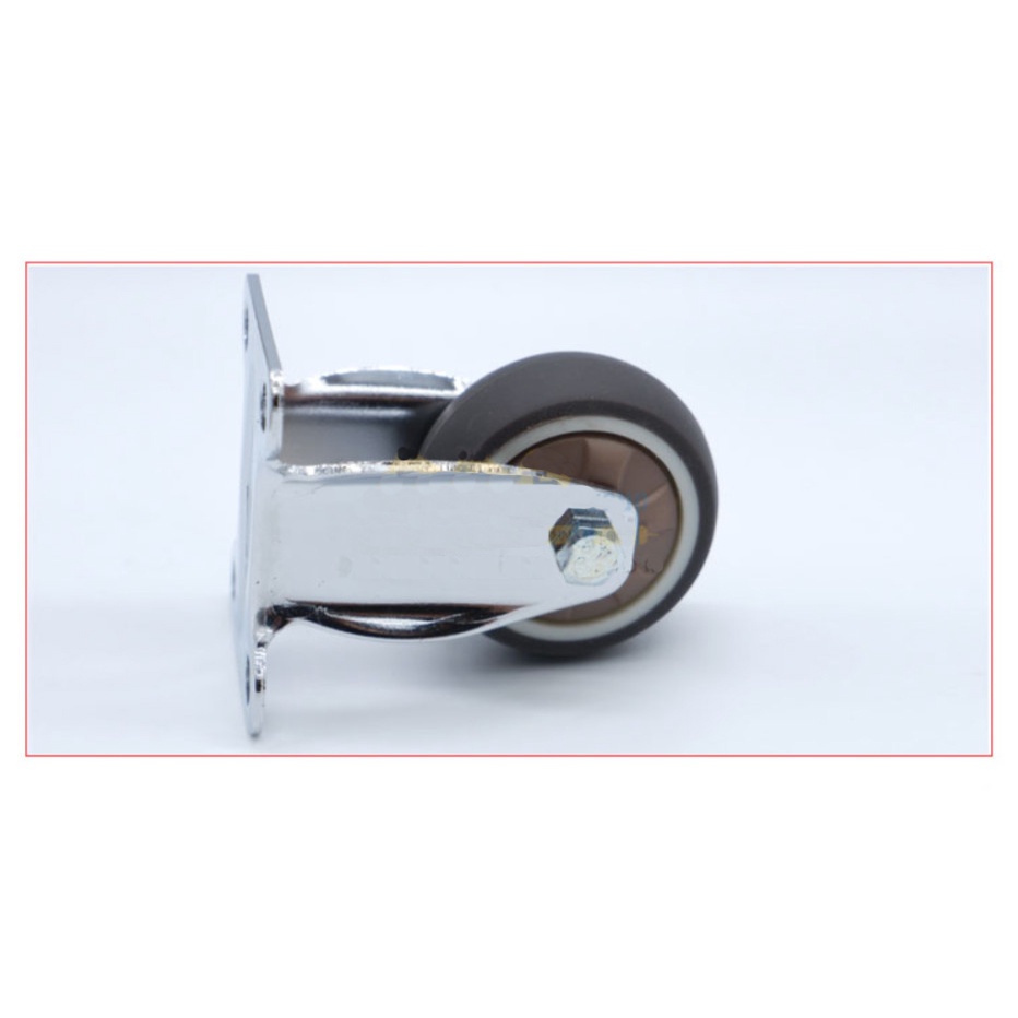 Bánh xe đẩy cao su TPR Niken xám