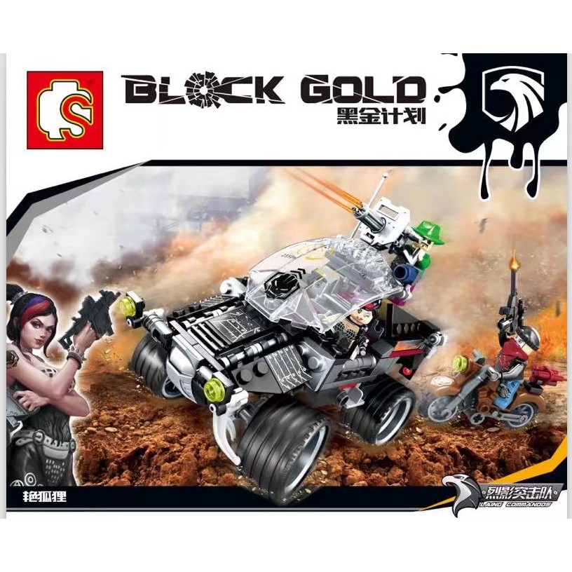 Lego Quân Sự Lính Đánh Thuê Ráp Xe - Black Gold 11677