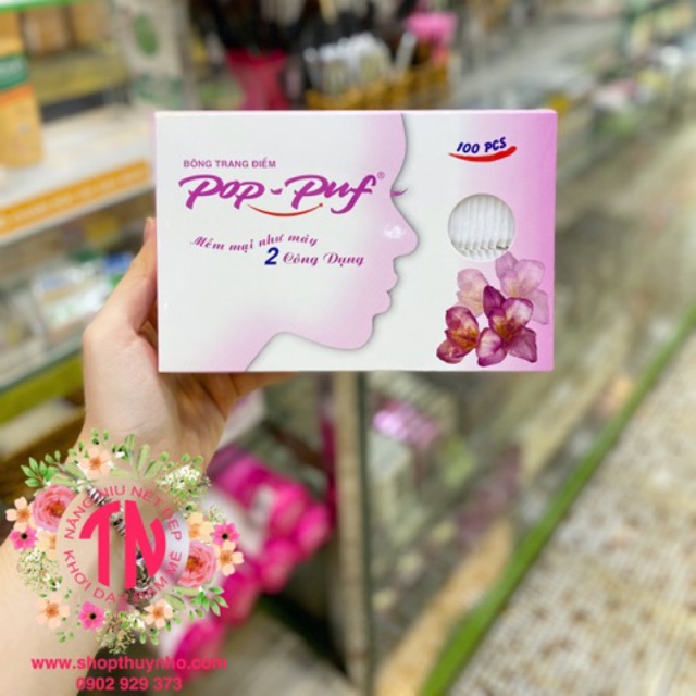 Bông tẩy trang, bông trang điểm Pop Puf - 100 miếng