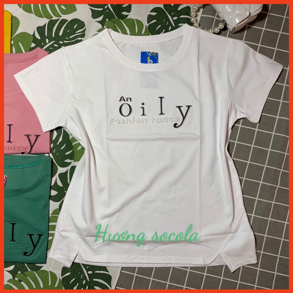 Áo thun trơn áo phông nữ dập nổi phom suôn vải cotton cao cấp loại 1