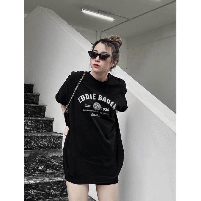 Áo phông nữ, áo thun nữ form rộng cotton cao cấp CHỮ EDDIE Freesize<65kg | BigBuy360 - bigbuy360.vn