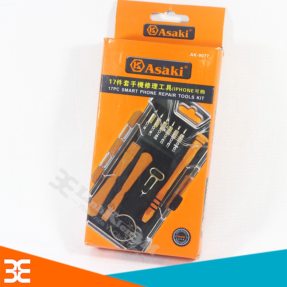 Bộ Tô Vít Sửa Điện Thoại IPhone Asaki AK-9077 17 Chi Tiết Nhỏ Gọn, Tiện Ích