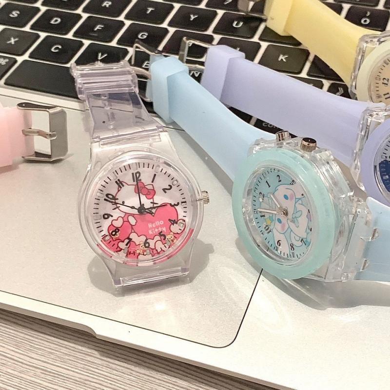 Sanrio Đồng Hồ Điện Tử Chống Thấm Nước Hình Hello Kitty Phát Sáng Dành Cho Học Sinh