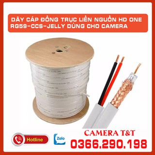 [TẶNG PHỤ KIỆN] DÂY CÁP ĐỒNG TRỤC LIỀN NGUỒN HD ONE RG59-CCS-JELLY DÙNG CHO CAMERA