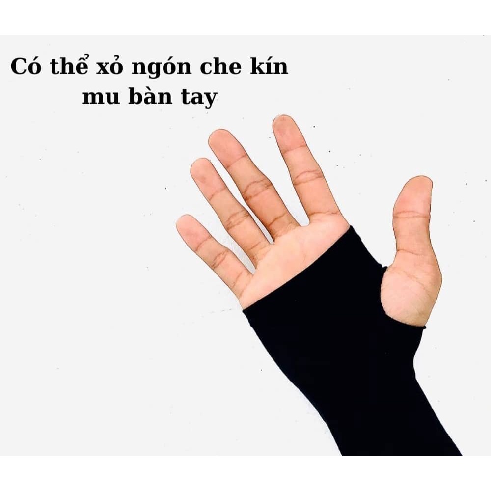 [ GIÁ XƯỞNG ] Găng tay dài xỏ ngón chống nắng nam nữ-găng tay đi phượt, chất liệu thun co giãn, thấm hút mồ hôi siêu tốt