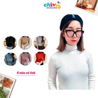 Áo len cao cổ chất len tăm cực đẹp dành cho các bạn nữ duyên dáng, xinh đẹp, form ôm sát mặc cực kỳ tôn dáng