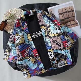 Áo Khoác Kimono Tay Lỡ Dáng Rộng In Họa Tiết Hoa Thời Trang Đi Biển Cho Nam Và Nữ