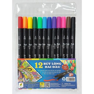 Bút Lông Màu 2 Đầu Colormate bộ 12 cây - COLORMATE