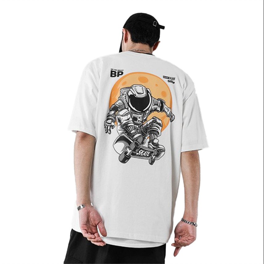 Áo thun SPACE MAN Unisex Basic Tee mùa hè phông trơn nam nữ tay lỡ oversize form rộng | WebRaoVat - webraovat.net.vn