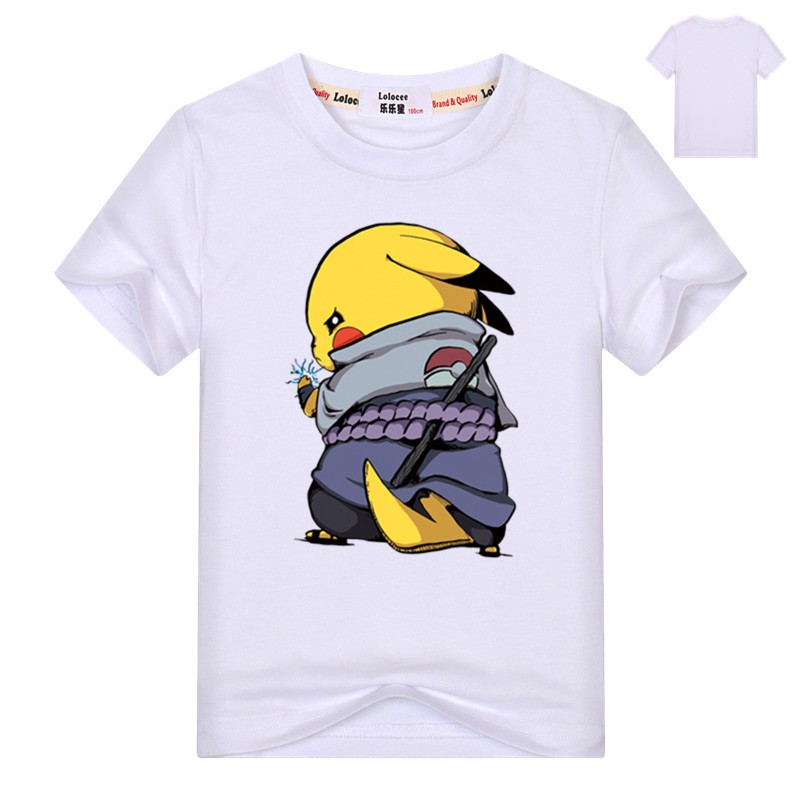 Áo Thun Tay Ngắn In Hình Pikachu Pokemon Dễ Thương